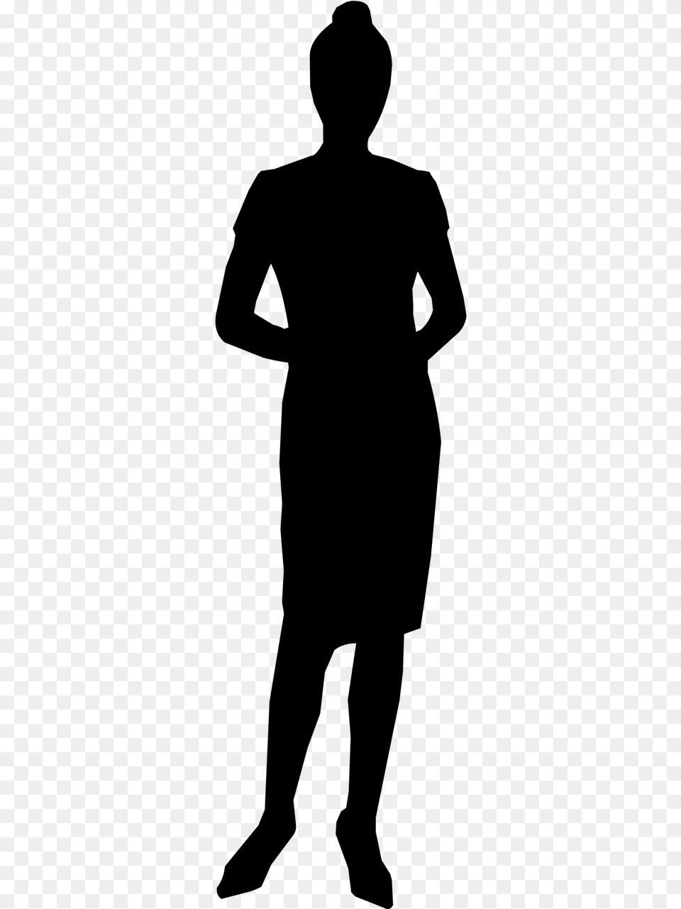 Business Woman Silhouette Free, Gray Png Image