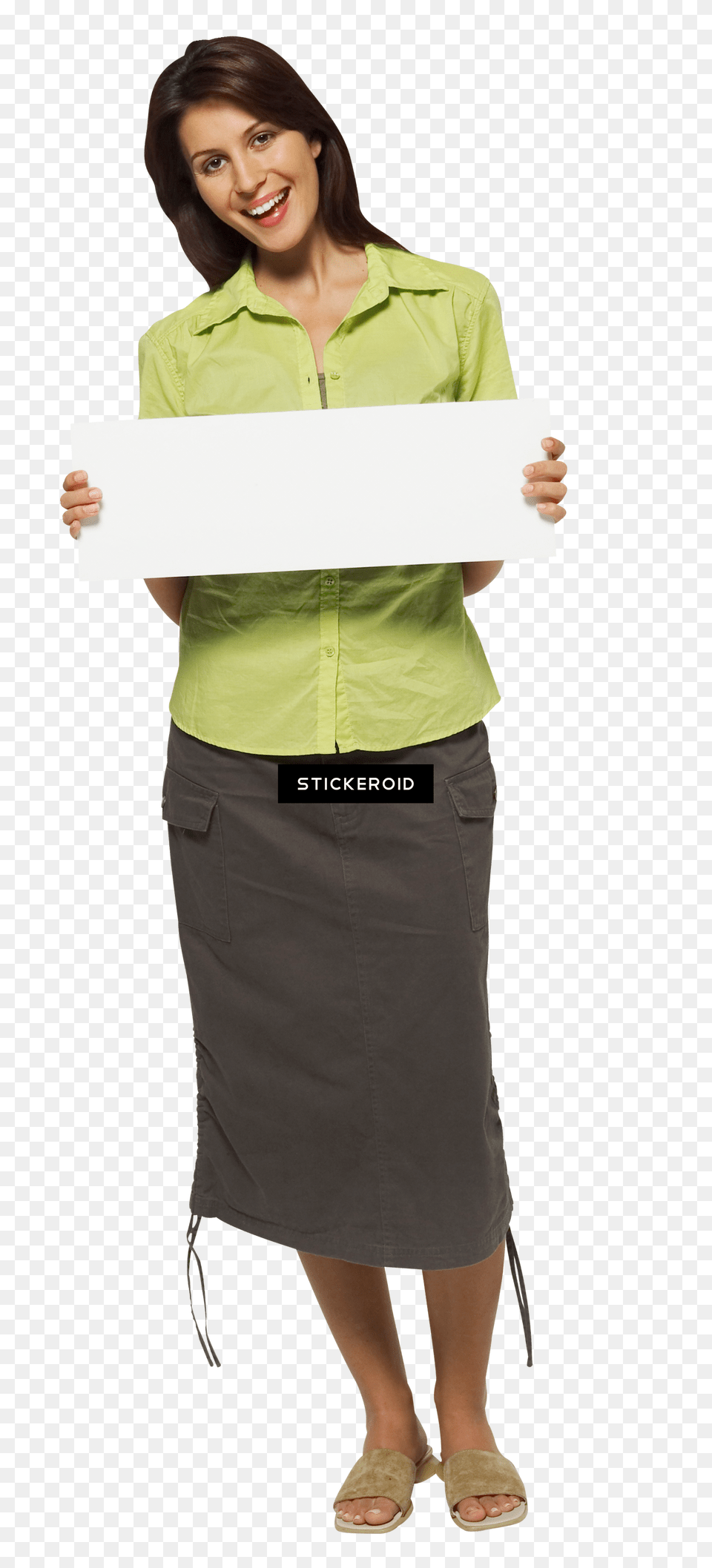 Business Woman Standing Devushka Derzhit Tablichku, Adult, Sleeve, Skirt, Person Free Png