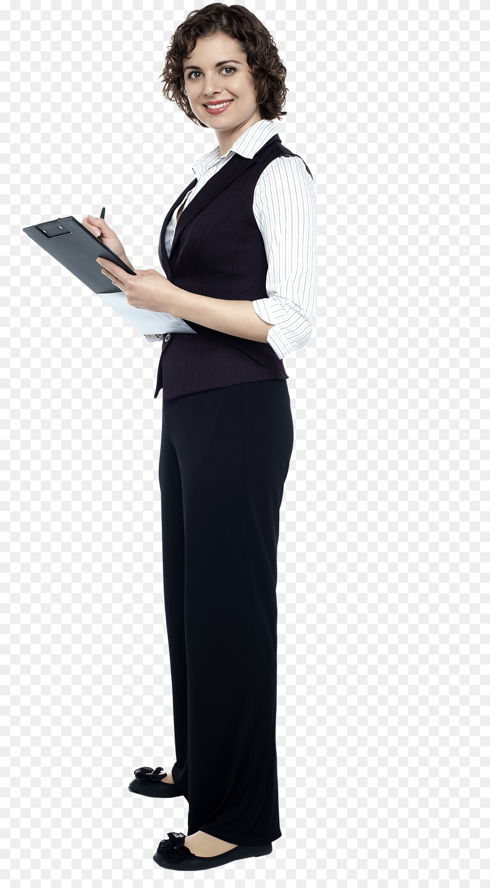 Business Woman Standing Women Secretary, Person, Suit, Clothing, Sleeve Png Image