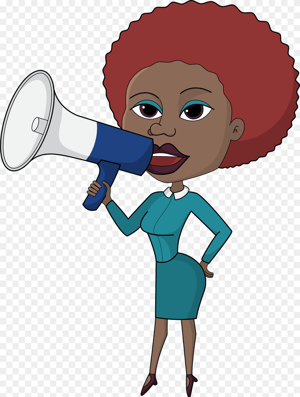 Business Woman With Megaphone Clipart, Baby, Person, Face, Head Free Png