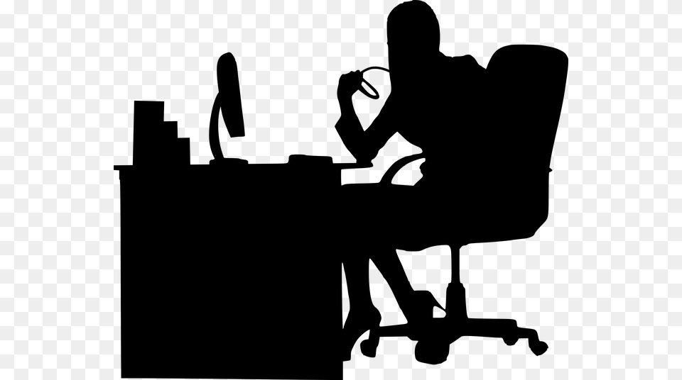 Business Woman Woman Silhouette Working, Gray Png