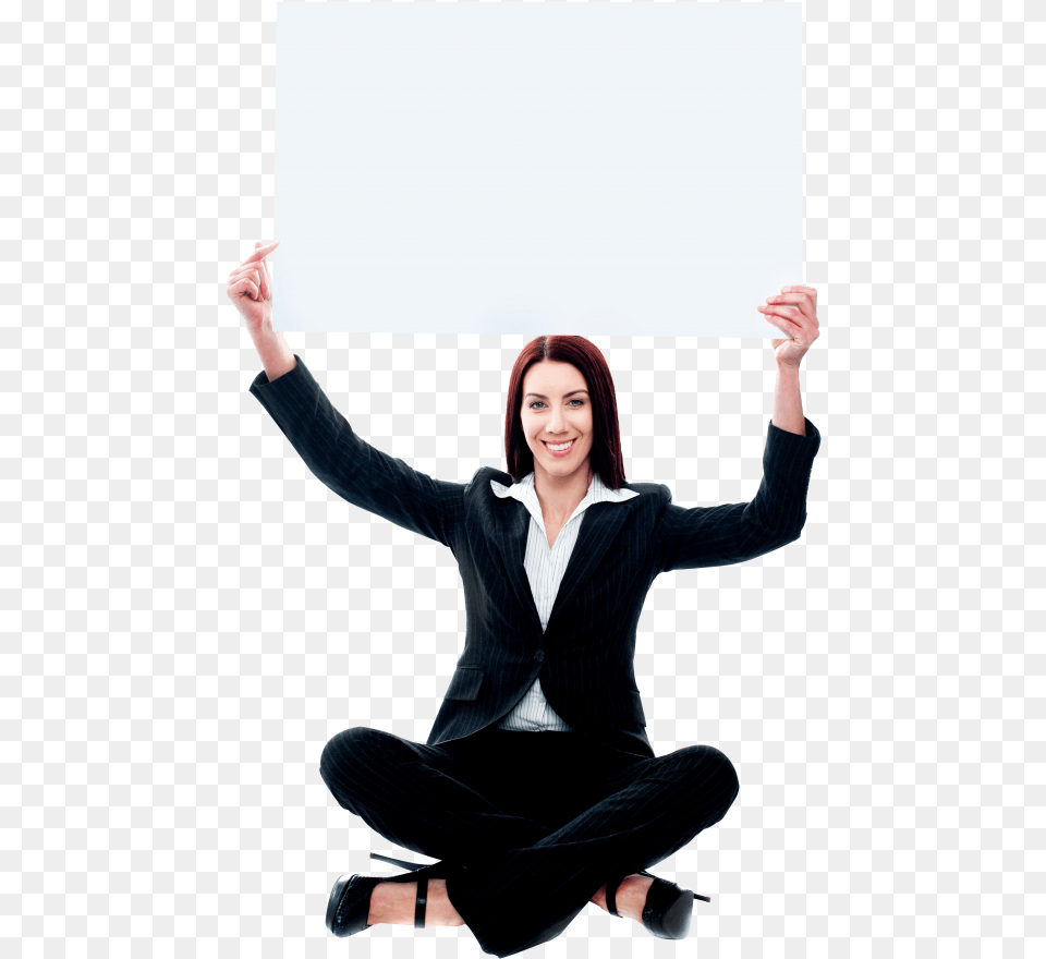 Business Women Holding Banner Advertising Women, Adult, Sleeve, Person, Long Sleeve Free Transparent Png