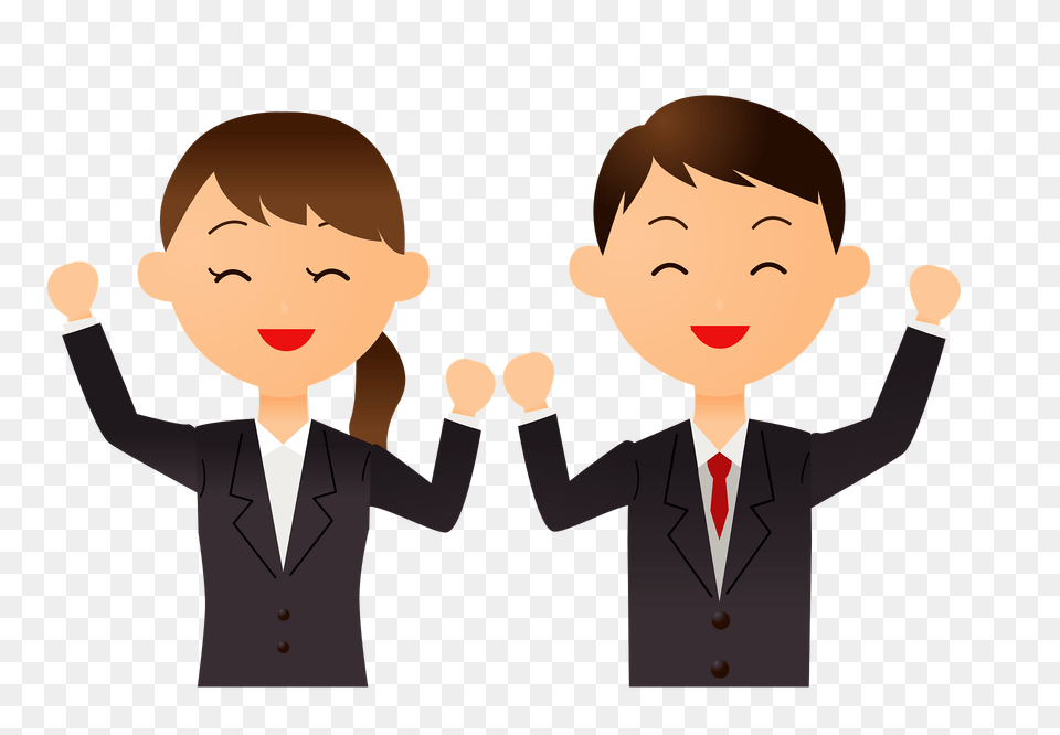Businessman And Businesswoman Are Expressing Joy Clipart, Baby, Person, Body Part, Hand Free Png Download
