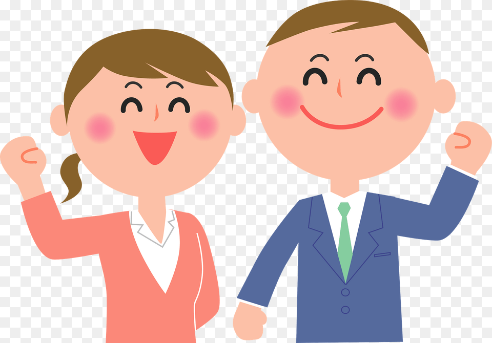 Businessman And Businesswoman Clipart, Baby, Person, Face, Head Free Png