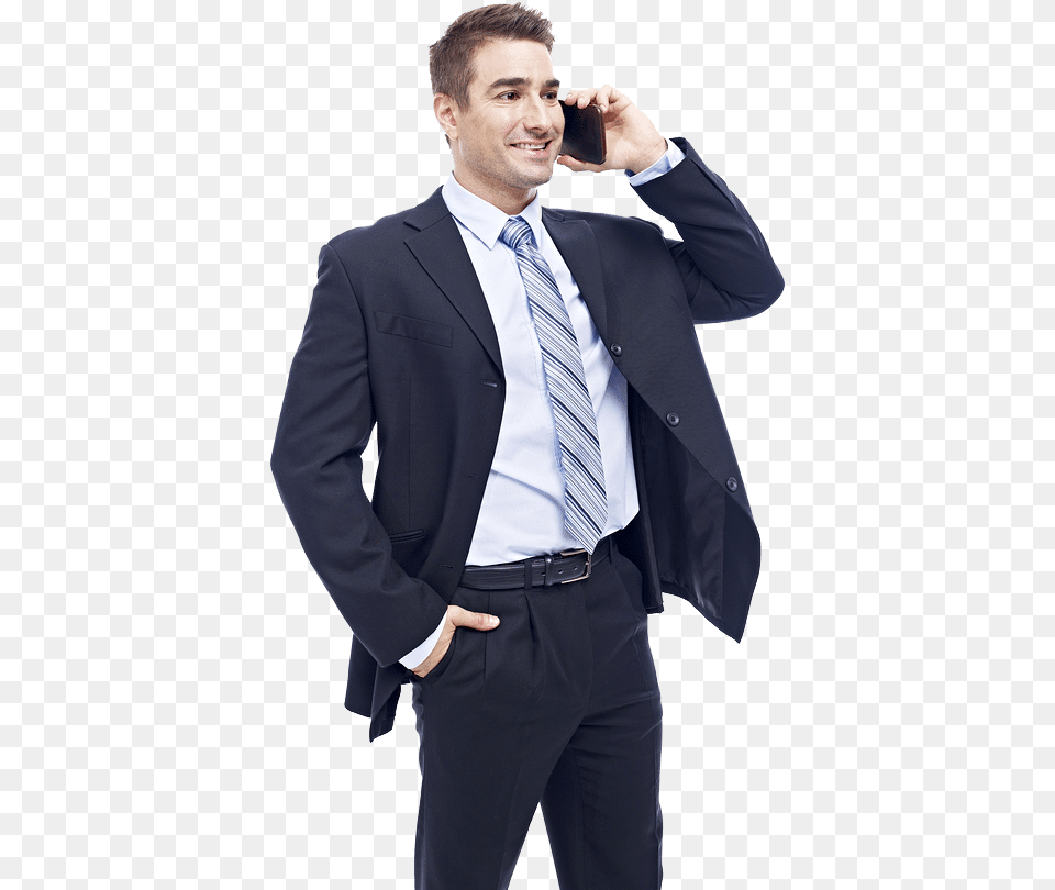 Businessman Answering His Mobile Phone Persona Hablando Por Celular, Accessories, Mobile Phone, Suit, Jacket Free Png