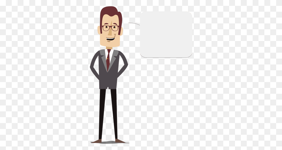 Businessman Cartoon Text Bubble, Clothing, Formal Wear, Suit, Person Free Png Download