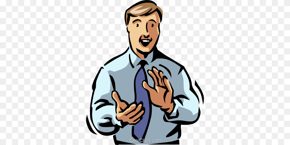 Businessman Clapping Royalty Vector Clip Art Illustration, Accessories, Shirt, Tie, Formal Wear Free Png Download