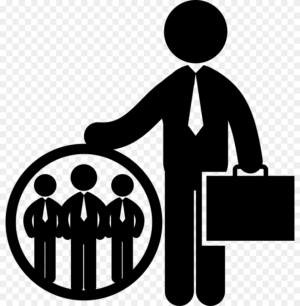 Businessman Clients Portfolio Customer Acquisition Cost Icon, Stencil, People, Person, Bag Free Png Download