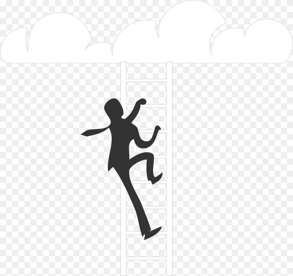 Businessman Climbing To Clouds Clipart, Outdoors, Person, Cross, Symbol Free Transparent Png