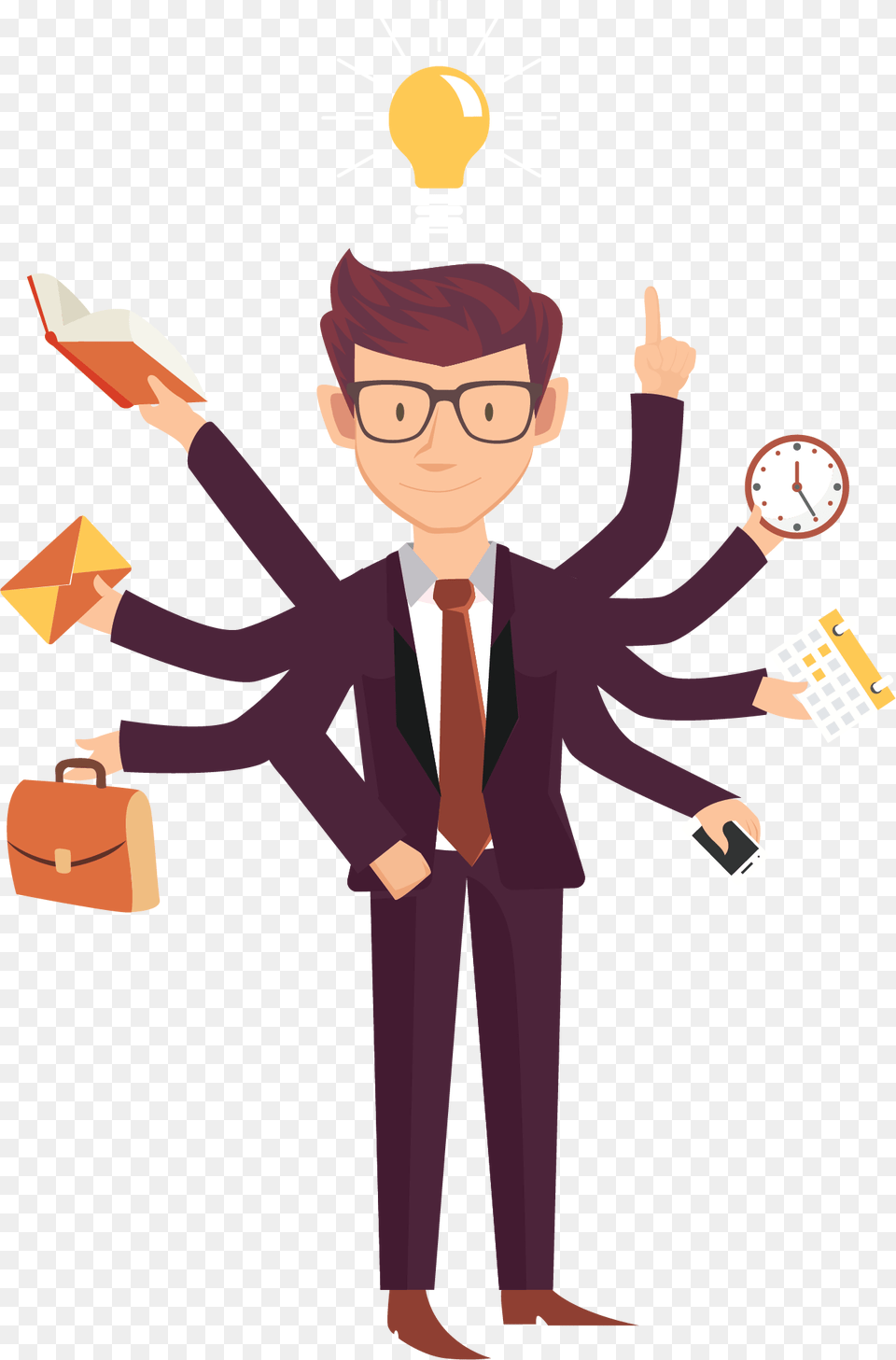Businessman Clipart Busy Job V S Business Motivation, Adult, Person, Man, Male Png