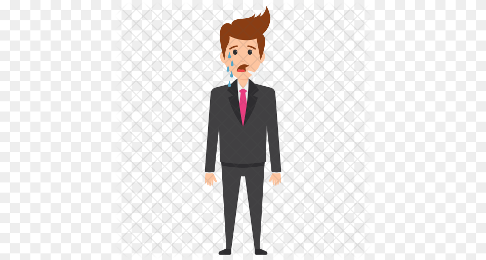 Businessman Crying Icon Of Flat Style Businessman Angry, Accessories, Suit, Tie, Formal Wear Png Image