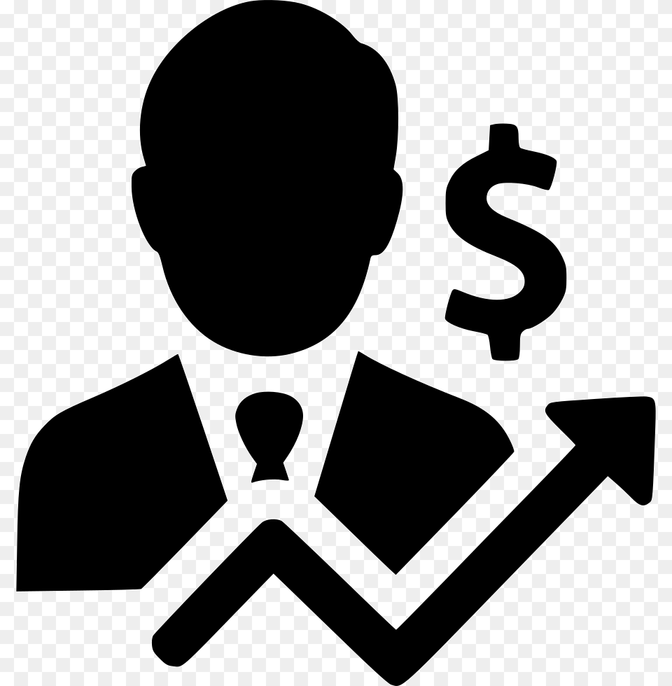 Businessman Earnings Income Profit Salesman Statistics Businessman Icon, Stencil, People, Person, Adult Free Png Download