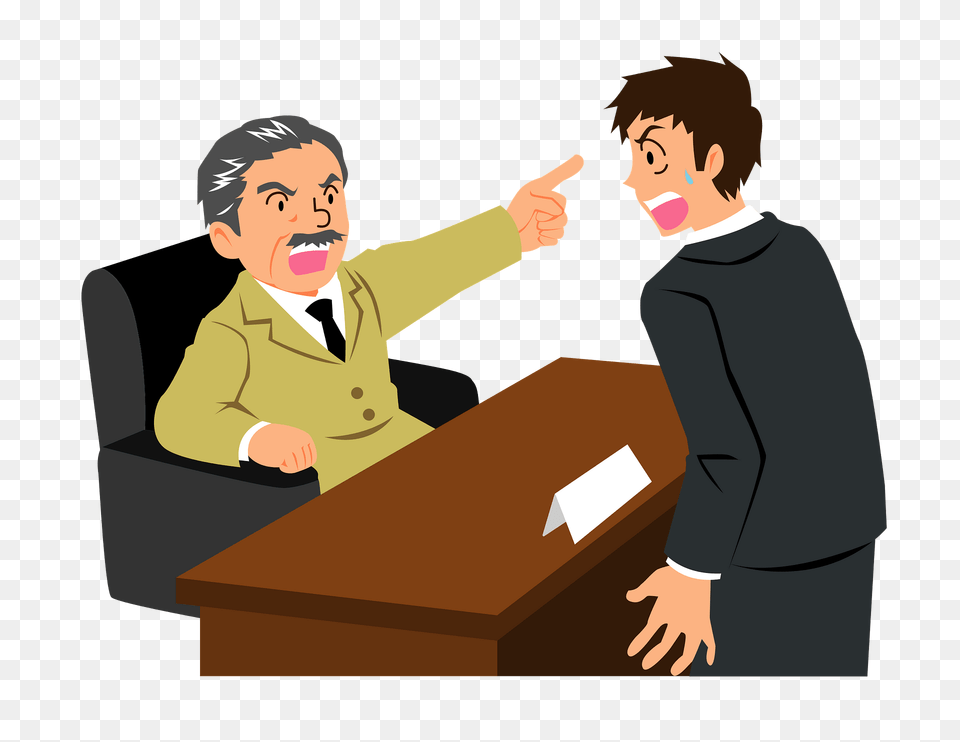 Businessman Fires Employee Clipart, Adult, Man, Male, Person Free Png