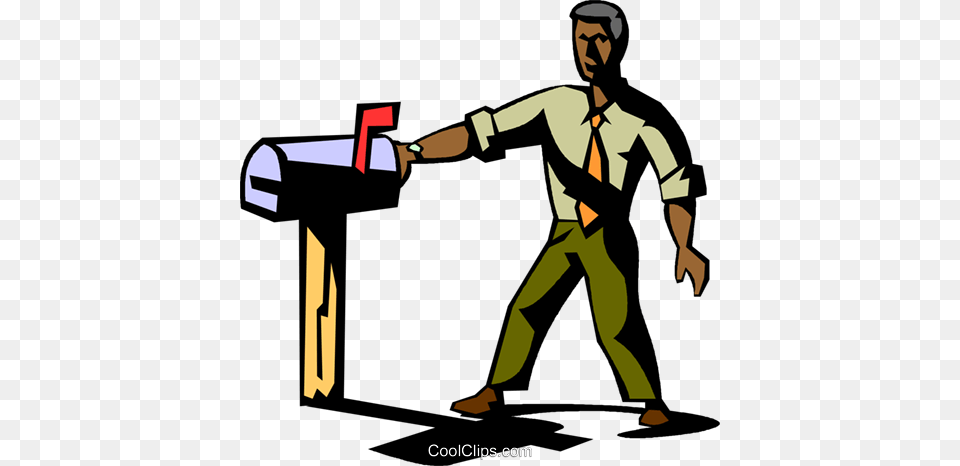 Businessman Getting Mail From A Mailbox Royalty Vector Clip, Adult, Male, Man, Person Free Transparent Png