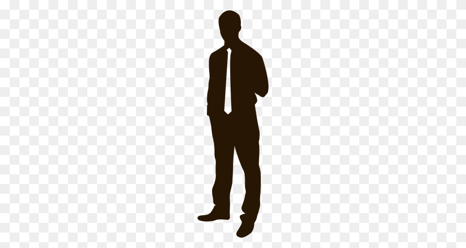 Businessman Hand On Back, Standing, Silhouette, Person, Accessories Png Image