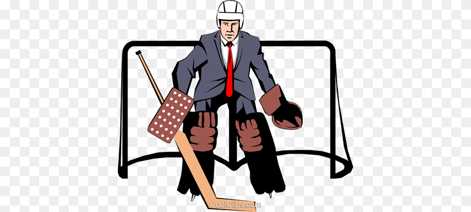 Businessman Hockey Goalie Royalty Vector Clip Art, Adult, Person, Man, Male Png Image