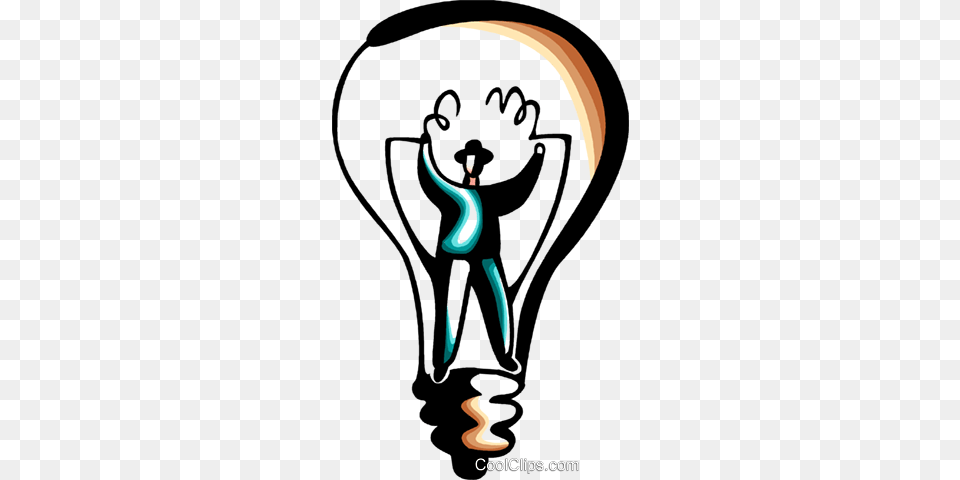 Businessman In Idea Light Bulb Royalty Free Vector Clip Art, Lightbulb, Smoke Pipe Png