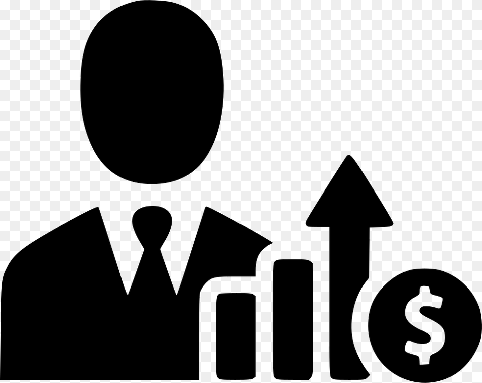 Businessman Income Increase Growth Profit Salesman Growth Clipart Black And White, Stencil, Logo, People, Person Png Image