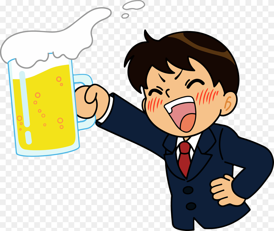 Businessman Is Cheering With Beer Clipart, Cup, Baby, Person, Face Free Png Download