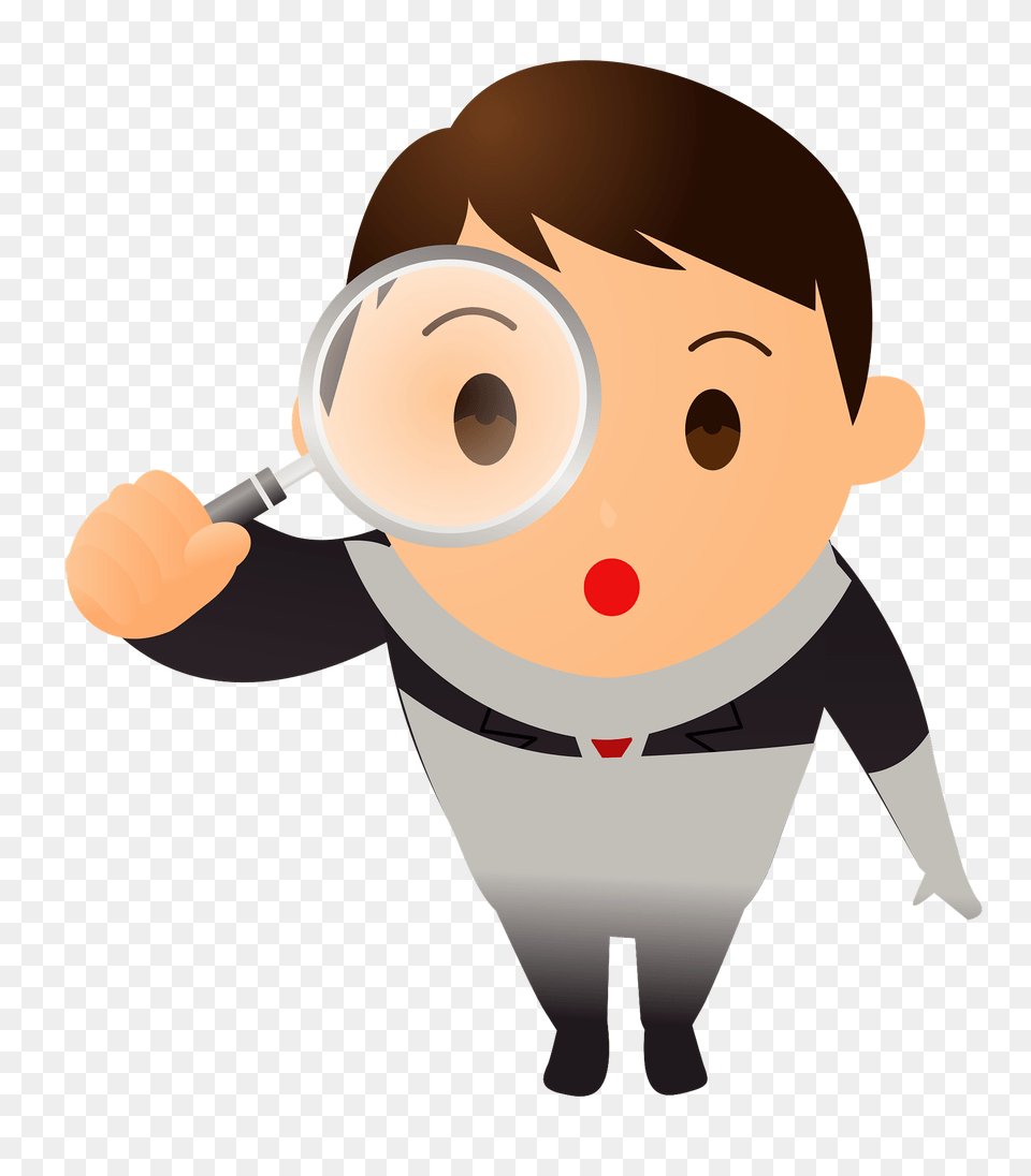 Businessman Is Using A Magnifying Glass Clipart, Nature, Outdoors, Snow, Snowman Free Png