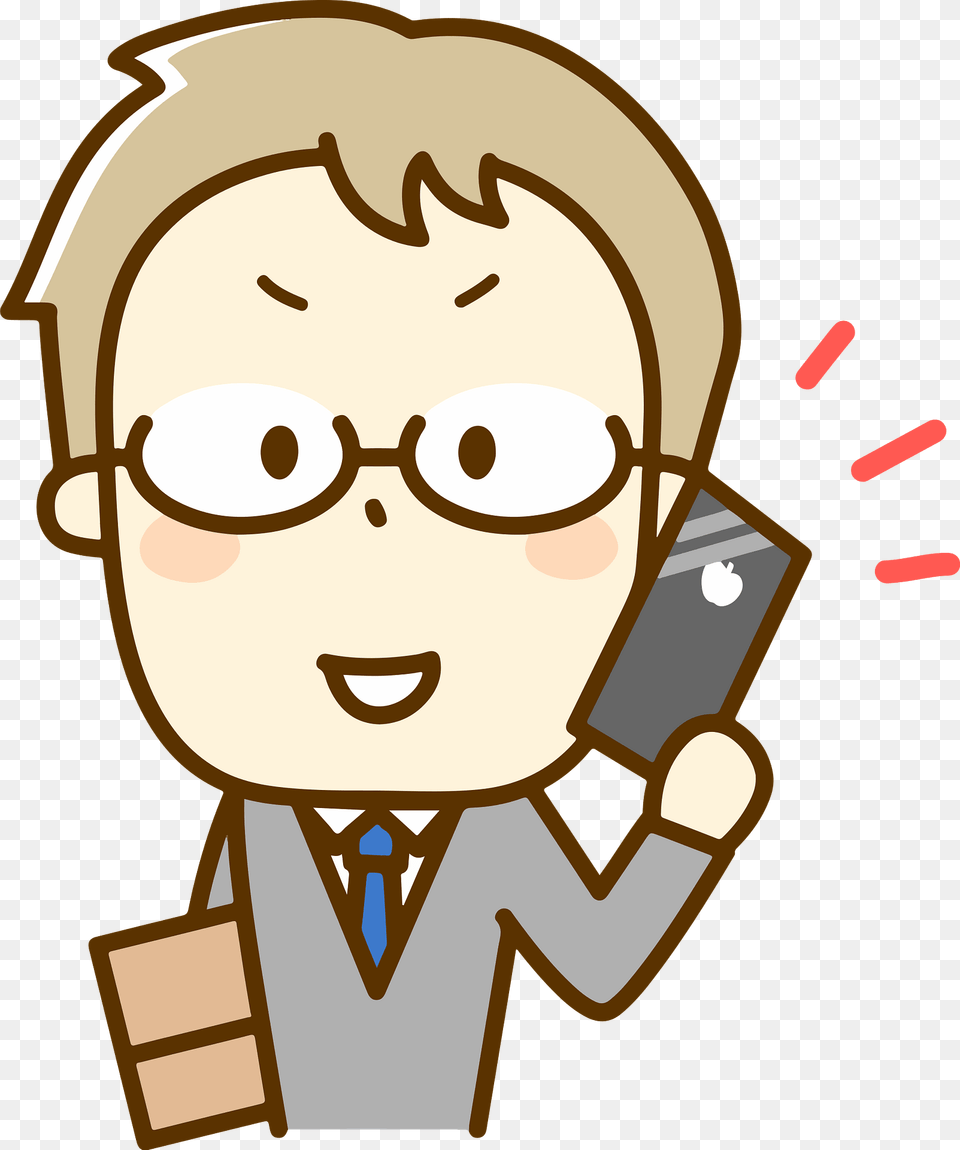 Businessman Is Using His Smartphone Clipart, Electronics, Phone, Mobile Phone, Face Free Png