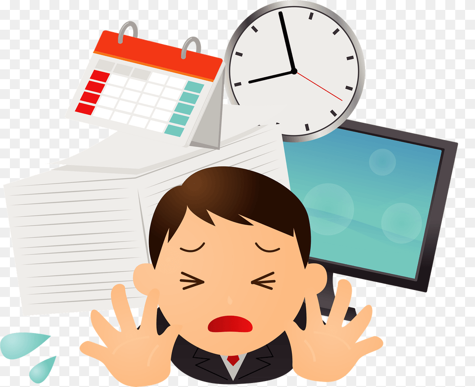 Businessman Is Very Busy With Work Clipart, Baby, Person, Face, Head Png Image