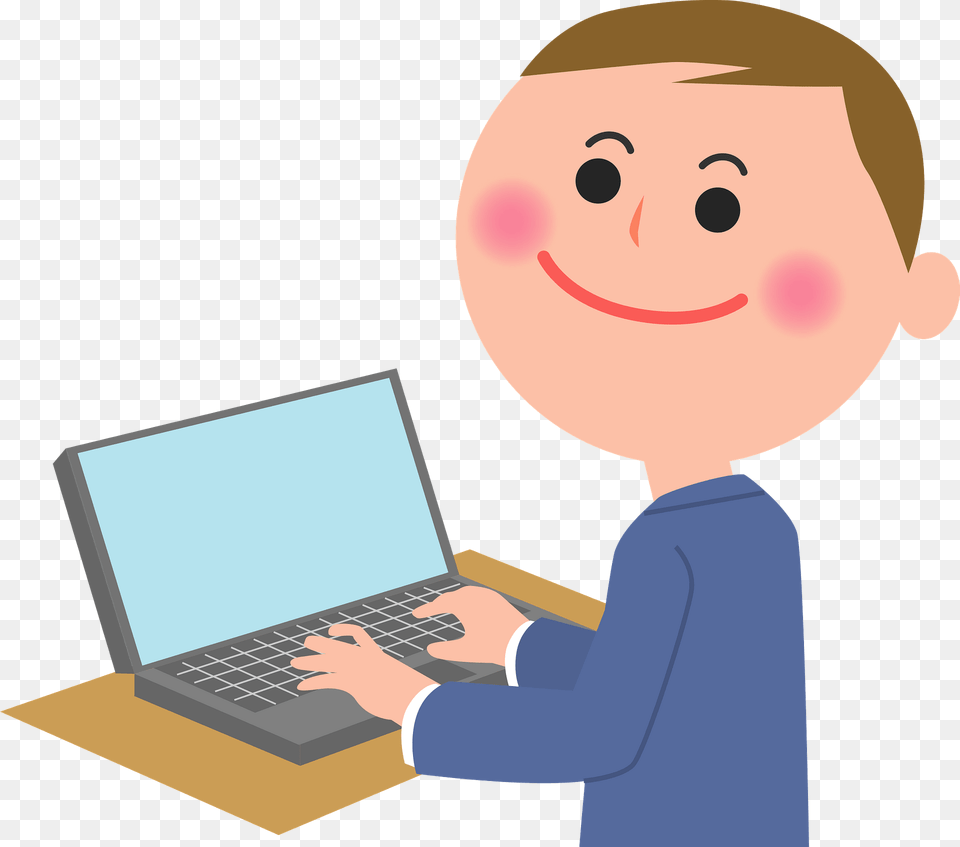 Businessman Is Working On Laptop Clipart, Computer, Pc, Electronics, Baby Free Transparent Png