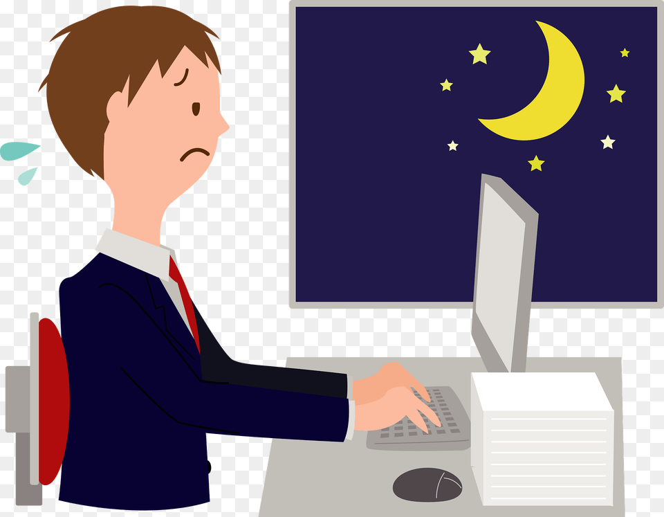 Businessman Is Working Overtime Clipart, Adult, Female, Person, Woman Free Png Download