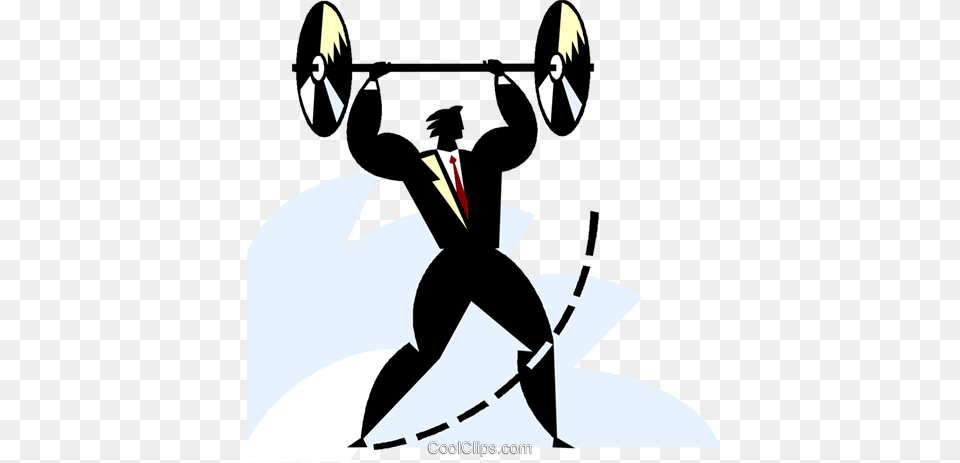 Businessman Lifting Weights Royalty Free Vector Clip Art, Person, Adult, Male, Man Png Image