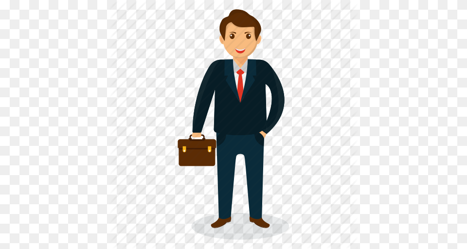 Businessman Mascot Businessman With Briefcase Cartoon Character, Bag, Formal Wear, Suit, Clothing Png Image