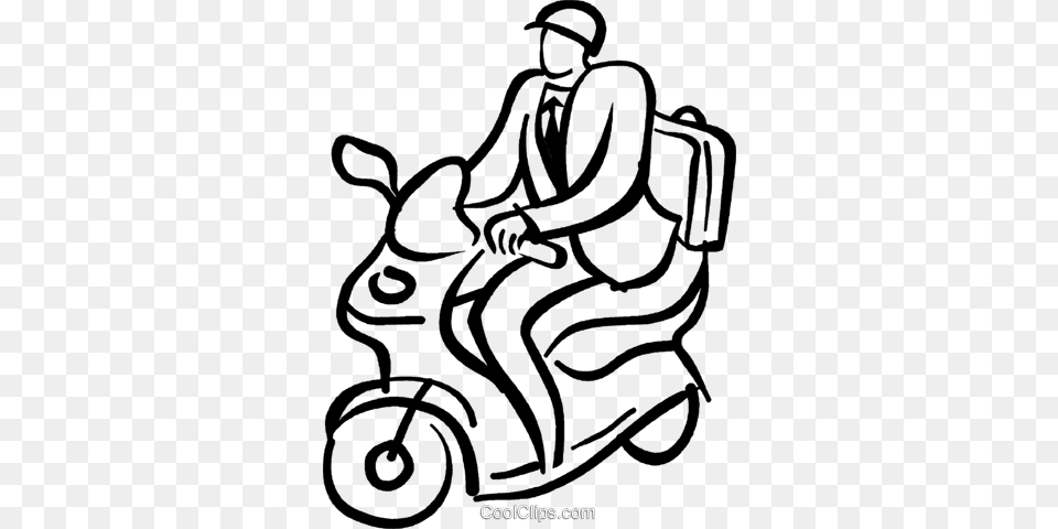 Businessman On A Motor Scooter Royalty Vector Scooter, Transportation, Vehicle, Motorcycle, Machine Free Png Download