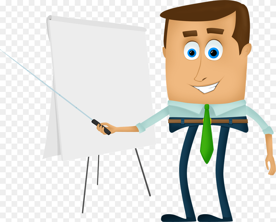 Businessman On Presentation Clipart, Person, Canvas, White Board, Face Free Png Download