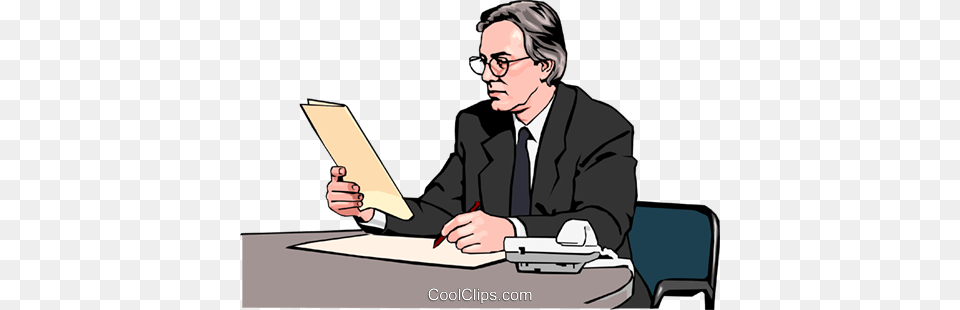 Businessman Reviewing Document Royalty Vector Financial Statement, Reading, Person, Man, Male Free Png