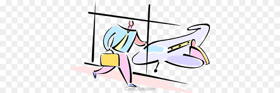 Businessman Running To Catch A Plane Royalty Vector Clip Art, Book, Comics, Publication Free Png