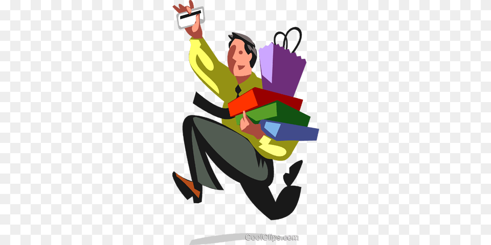 Businessman Running With Packages Royalty Vector Clip Art, Person, Reading, People, Photography Png