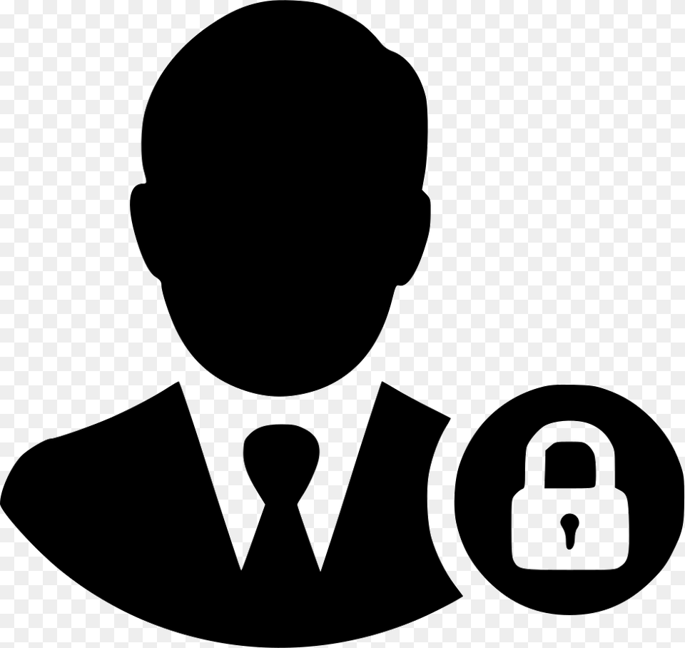 Businessman Safe Secure Protected User Lock Person Delete User Icon, Stencil, Adult, Male, Man Png