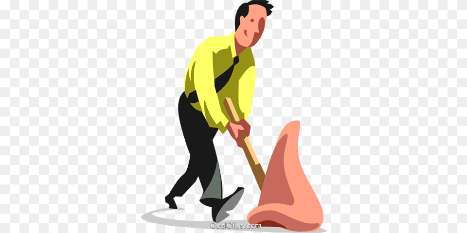 Businessman Sniffing Out Business Royalty Free Vector Clip Art, Cleaning, Person, Adult, Male Png