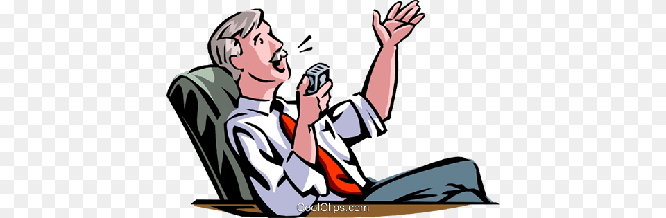 Businessman Speaking Into A Recorder Royalty Free Vector Clip Art, Accessories, Formal Wear, Person, Tie Png Image