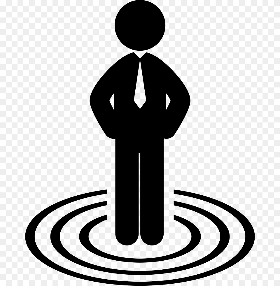 Businessman Standing On Business Target Concentric, Stencil, Adult, Male, Man Png Image