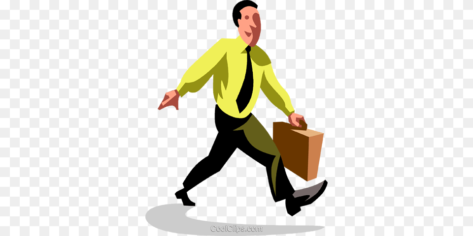 Businessman Striding To Work Royalty Free Vector Clip Art, Adult, Person, Man, Male Png Image