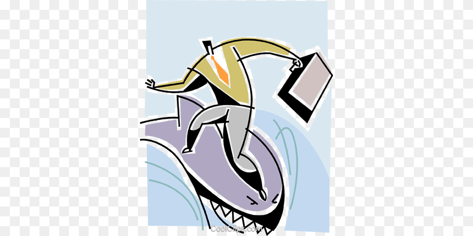 Businessman Surfing On A Shark Royalty Free Vector Clip Art, Animal, Mammal, Adult, Female Png Image