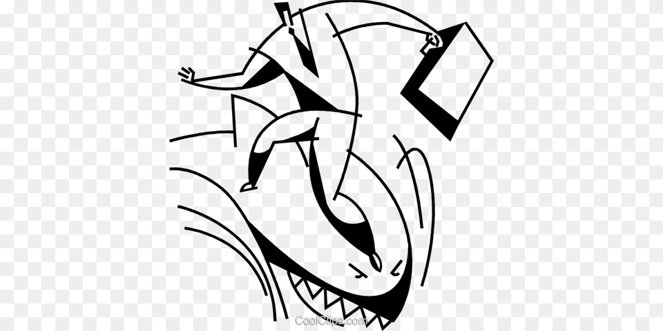 Businessman Surfing On A Shark Royalty Vector Clip Art, Animal, Dolphin, Mammal, Sea Life Png Image