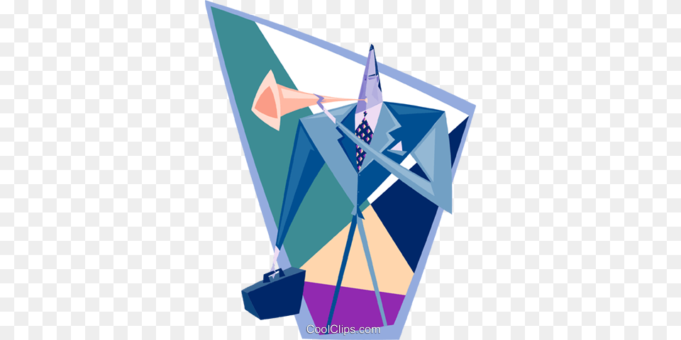 Businessman Talking On A Bull Horn Royalty Vector Triangle, Art Free Png