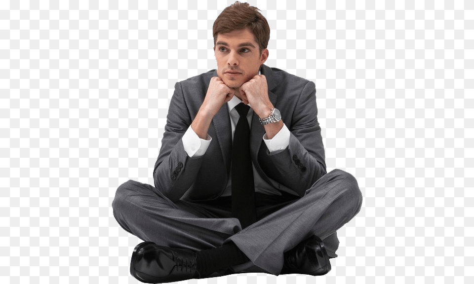 Businessman Thinking Clipart Man Thinking, Accessories, Suit, Sitting, Person Png Image