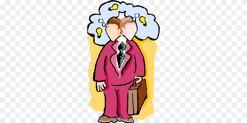 Businessman Thinking Of Ideas Royalty Vector Clip Art, Formal Wear, Baby, Person, Accessories Free Png
