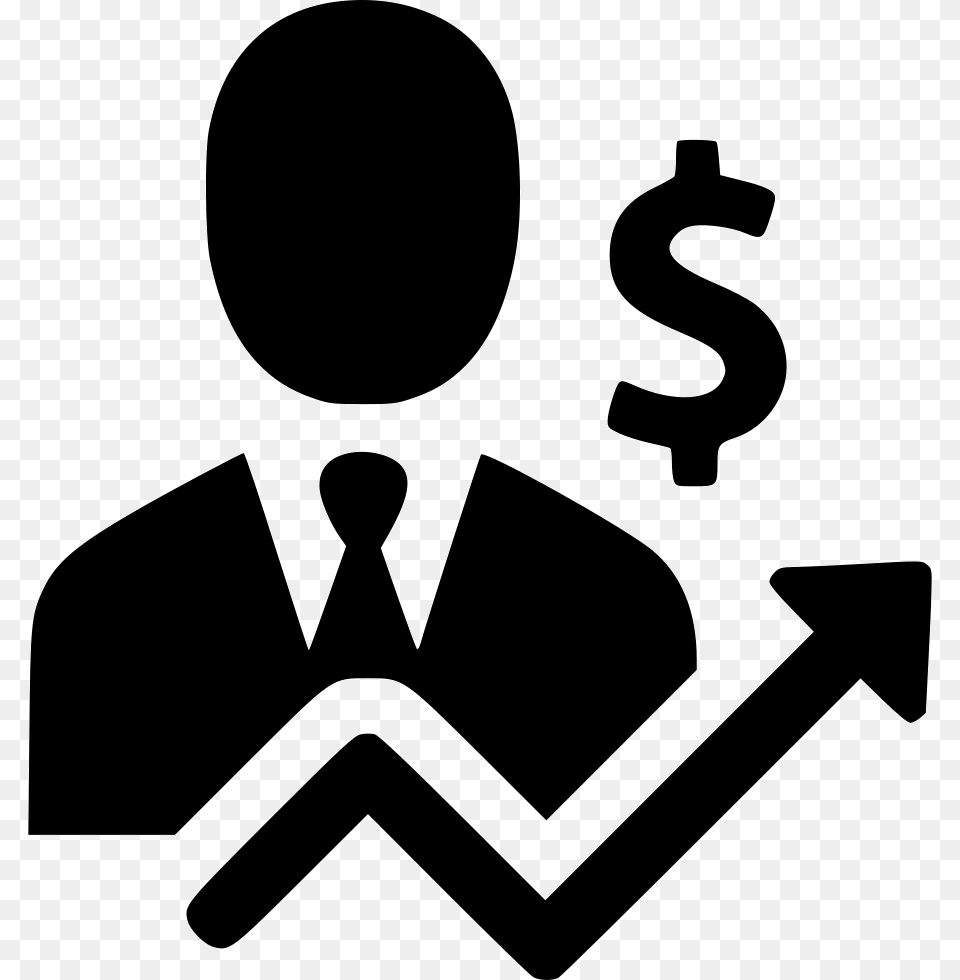 Businessman User Person Income Profit Increase Growth Businessman Icon, Stencil, Smoke Pipe, Symbol, People Png Image