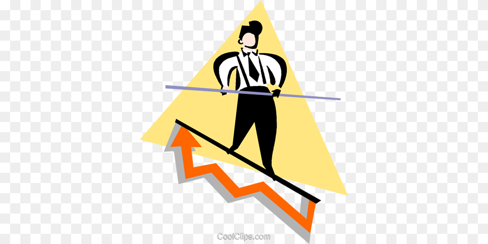 Businessman Walking On A Tightrope Royalty Vector Clip Art, Adult, Male, Man, Person Free Png