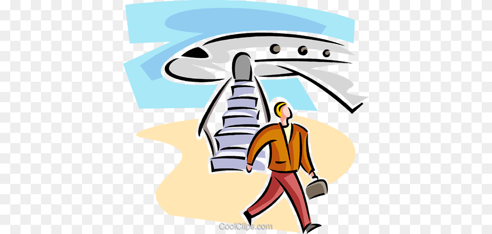 Businessman Walking Past An Airplane Royalty Vector Clip Art, Housing, Architecture, Staircase, Building Png