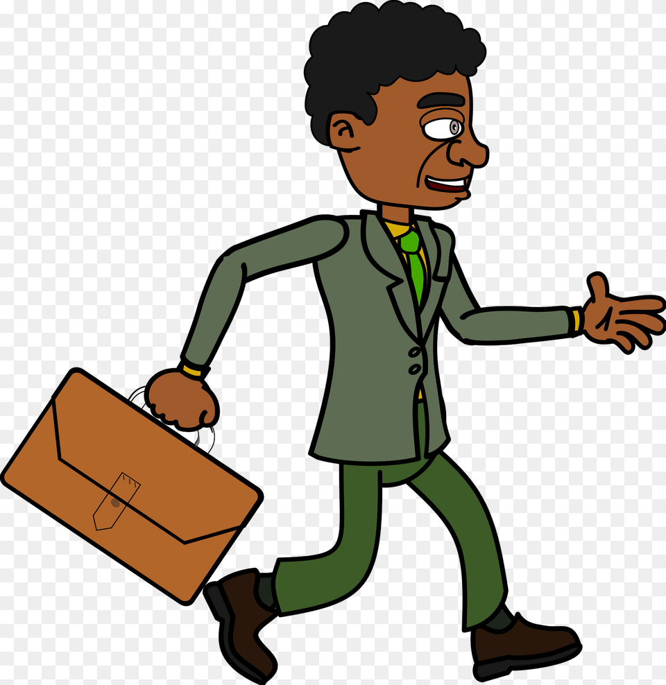 Businessman With A Briefcase Walking Clipart, Bag, Person, Accessories, Face Png