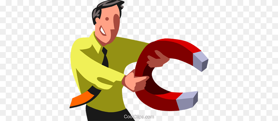 Businessman With A Magnet Royalty Vector Clip Art, Adult, Male, Man, Person Free Png Download